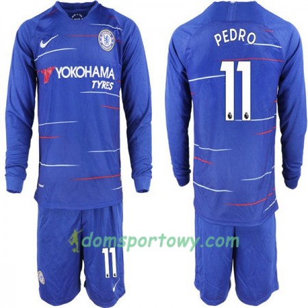 Koszulka Chelsea Pedro 11 Dziecięcy Domowe Koszulki Piłkarskie 2018-2019 Długi Rękaw